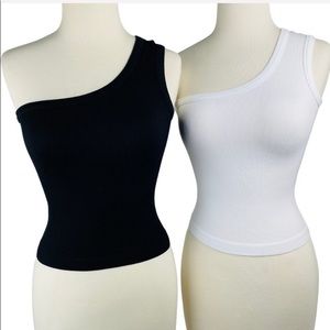 One shoulder | White Crop Top